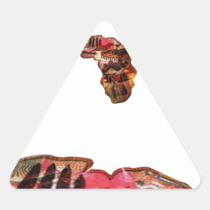 Pegatina Triangular África en Movimiento: Diseño de Mapa en Calidoscop