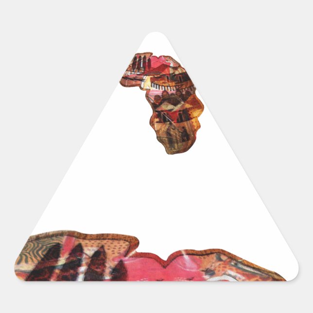 Pegatina Triangular África en movimiento: Diseño del mapa de Kaleidosc (Anverso)