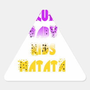 Pegatina Triangular Agradable Hakuna Matata Púrpura y Amarillo Niños G