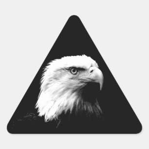 Pegatina Triangular Águila blanca y negra