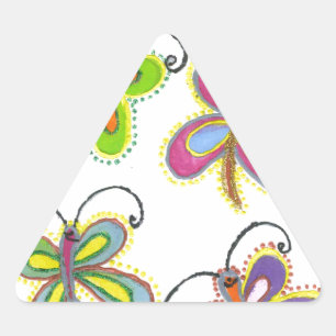 Pegatina Triangular Alas caprichosas: Impresionante diseño temático de