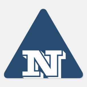 Pegatina Triangular Alfabeto de Janz Capital Letter N Police Box Blue