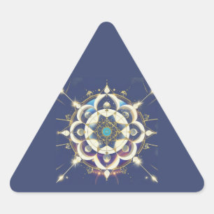 Pegatina Triangular Alineación de Estrella Dorada – Un Universo de Geo