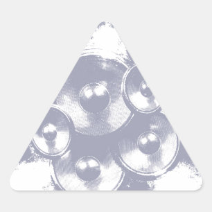 Pegatina Triangular Altavoces de música azul claro