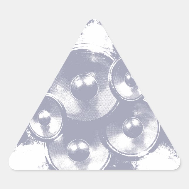 Pegatina Triangular Altavoces de música azul claro (Anverso)