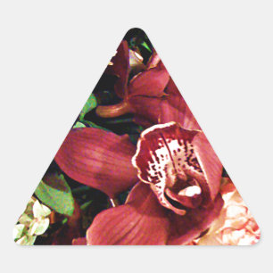 Pegatina Triangular Amante de las orquídeas