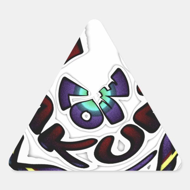 Pegatina Triangular Amar a Hakuna Matata encantadores regalos (Anverso)