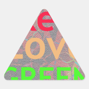 PEGATINA TRIANGULAR AMAR EL ORO ROJO VERDE
