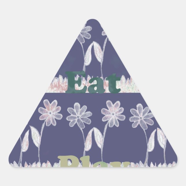 Pegatina Triangular Amar los colores azules de Baby Shower (Anverso)