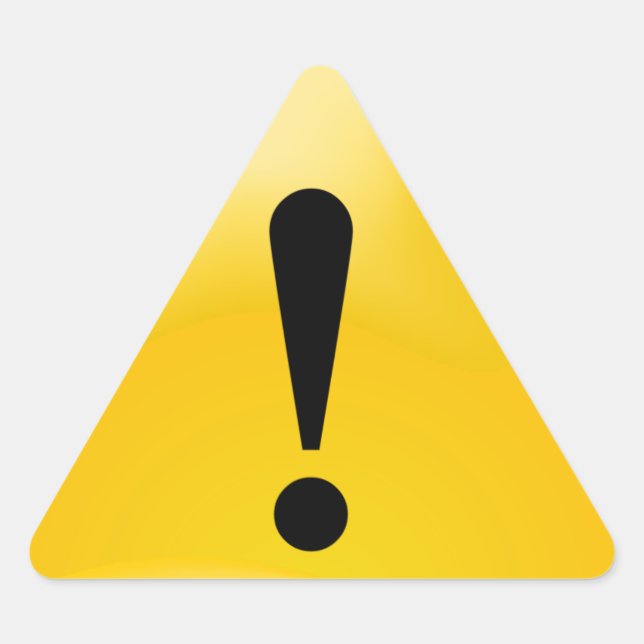 Pegatina Triangular Amarillo de alerta de precaución (Anverso)