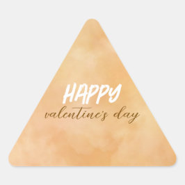 Pegatina Triangular Amarillo - El día de San Valentín marrón