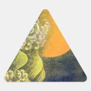Pegatina Triangular AMATERASU, SUN GODDESS amarillo verde negro