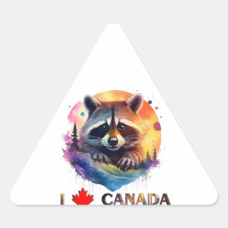 Pegatina Triangular Amo Canadá
