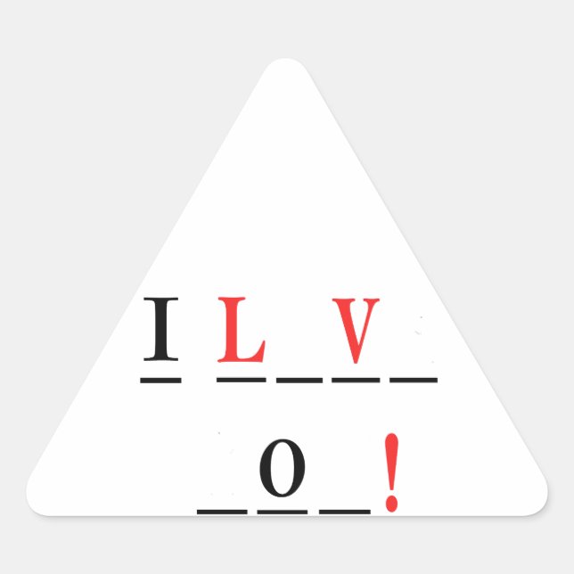 Pegatina Triangular Amo el estilo You-Hangman de Shirley Taylor (Anverso)