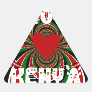 Pegatina Triangular Amo Kenia: Hermoso y bonito color de bandera nacio