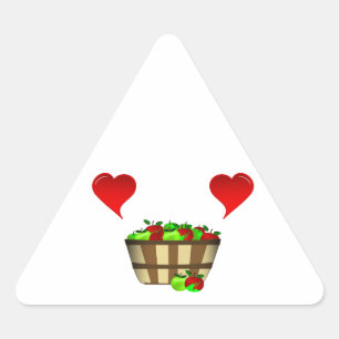 Pegatina Triangular Amor a la cesta de Apple