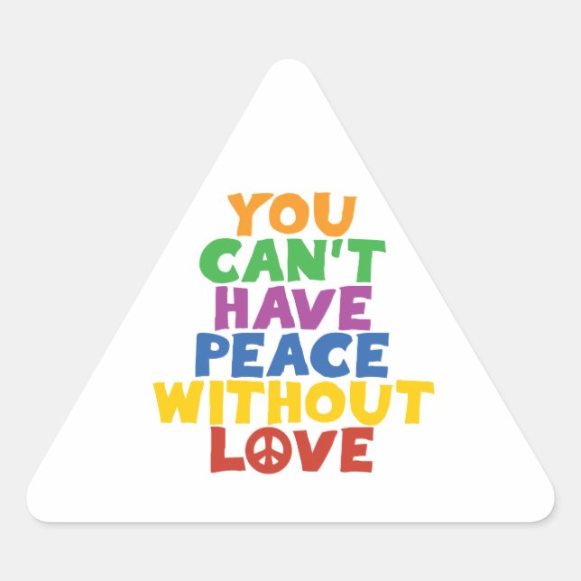 Pegatina Triangular Amor y paz (Anverso)