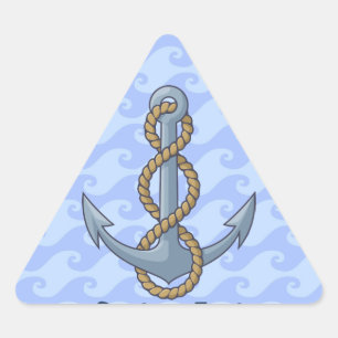 Pegatina Triangular Ancla con Rope