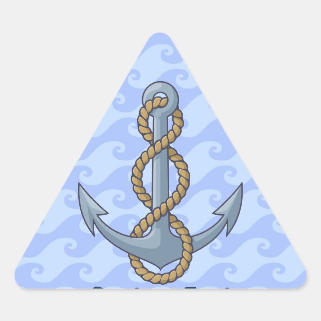 Pegatina Triangular Ancla con Rope (Anverso)