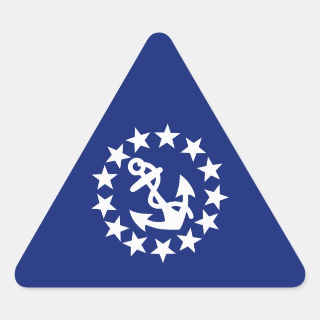 Pegatina Triangular Ancla de bandera náutica estadounidense tiene azul (Anverso)