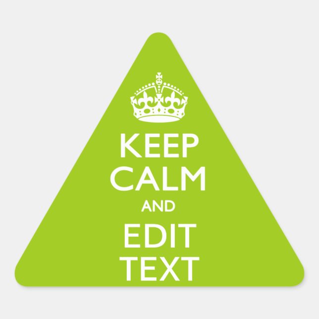 Pegatina Triangular Android Green Keep Calm Ten Tu Texto (Anverso)