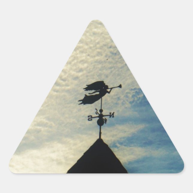 Pegatina Triangular Angel BLOWING HORN WEATHER VANE (Anverso)
