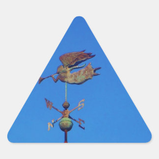 Pegatina Triangular Ángel Weather Vane Bright Blue Sky