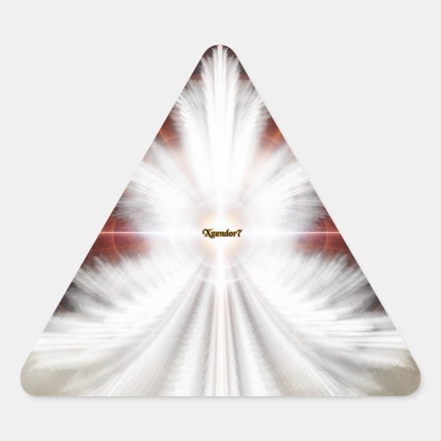 Pegatina Triangular Angel Wings Snowflake Fractal Art (Anverso)