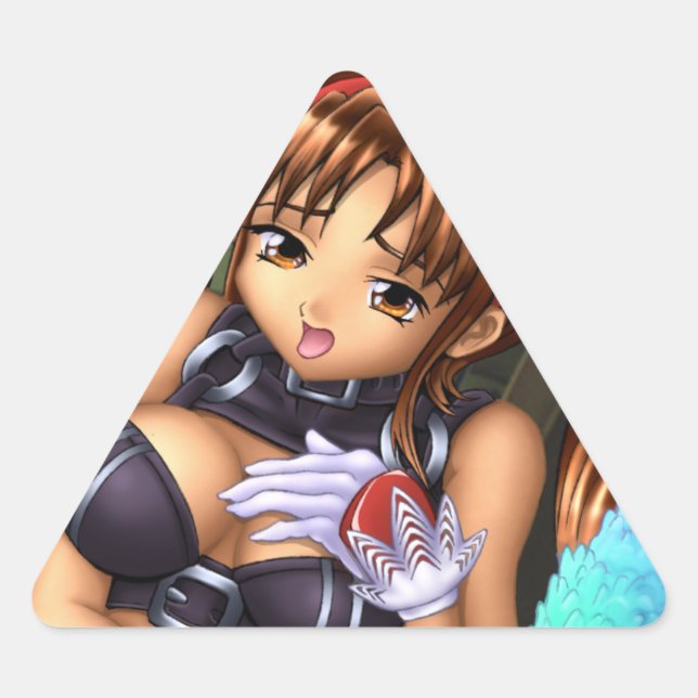 Pegatina Triangular Anime Chica - Miel (Anverso)
