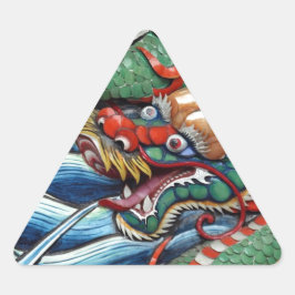 Pegatina Triangular Año chino de la puerta del templo del dragón