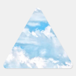 Pegatina Triangular Antecedentes de las nubes soleadas de Happy