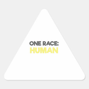 Pegatina Triangular Antirracismo una raza humana