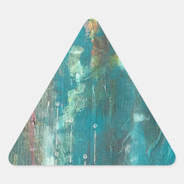 Pegatina Triangular Aqua Sube Pegatinas de arte (Anverso)