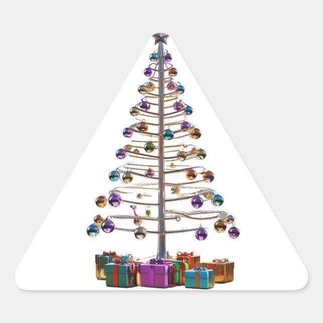 Pegatina Triangular Árbol de navidad (Anverso)