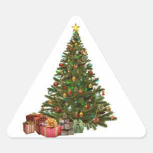 Pegatina Triangular Árbol de Navidad con Pegatinas presentes
