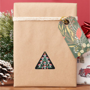 Pegatina Triangular Árbol de Navidad de cráneo Pijama Esqueleto genial