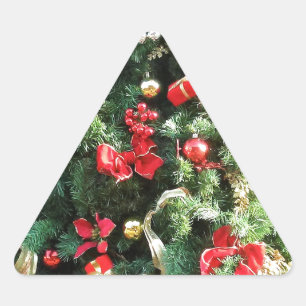 Pegatina Triangular Árbol de Navidad decorado