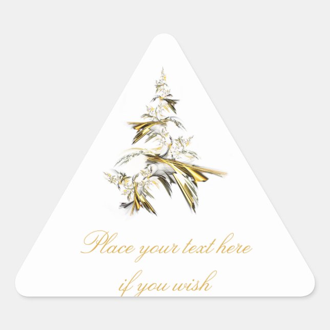 Pegatina Triangular Árbol de Navidad en blanco 001 (Anverso)