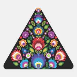 Pegatina Triangular 🎄 árbol de Navidad - folklore [negro]