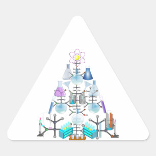 Pegatina Triangular Árbol químico, árbol de Navidad