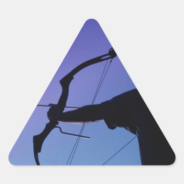 PEGATINA TRIANGULAR ARCHER SILHOUETTE BOW MAN (Anverso)