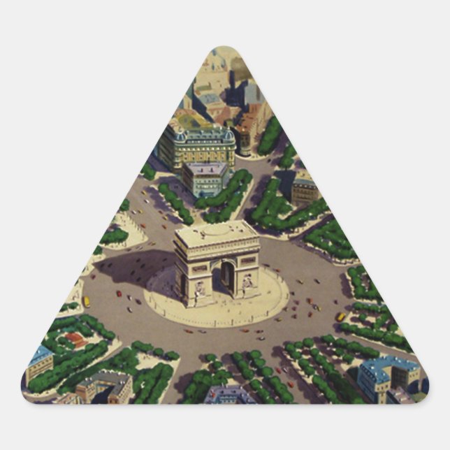 Pegatina Triangular Arco de Triomphe París (Anverso)