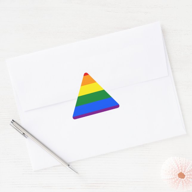 Pegatina Triangular Arcoiris del Orgullo LGBT (Sobre)