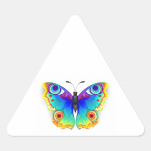 Pegatina Triangular Arcoiris mariposa Peacock Eye