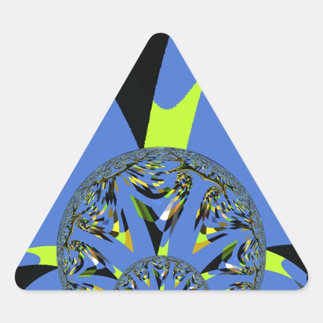 Pegatina Triangular Arcos de Guay con diseño de arte fractal (Anverso)