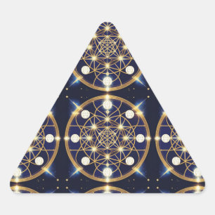 Pegatina Triangular Armonía Celestial – La Luz Dentro de la Cuadrícula