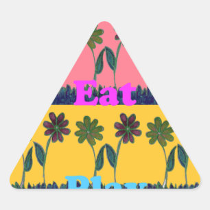 Pegatina Triangular Armonía floral, colores encantadores de Baby Pink