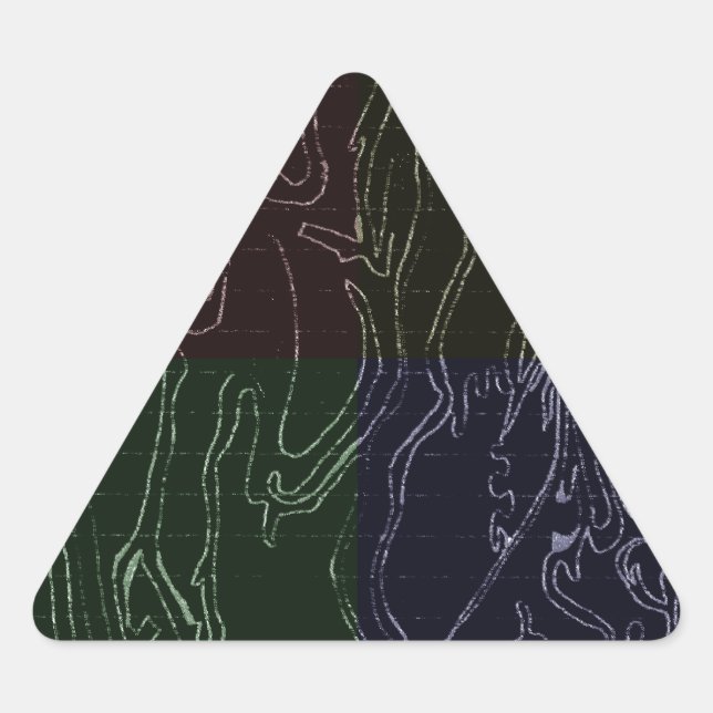 Pegatina Triangular Arte abstracto (Anverso)