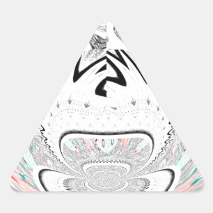 Pegatina Triangular Arte abstracto de patrón de flora gris ceniza urba