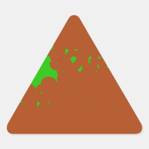 Pegatina Triangular arte abstracto marrón y verde